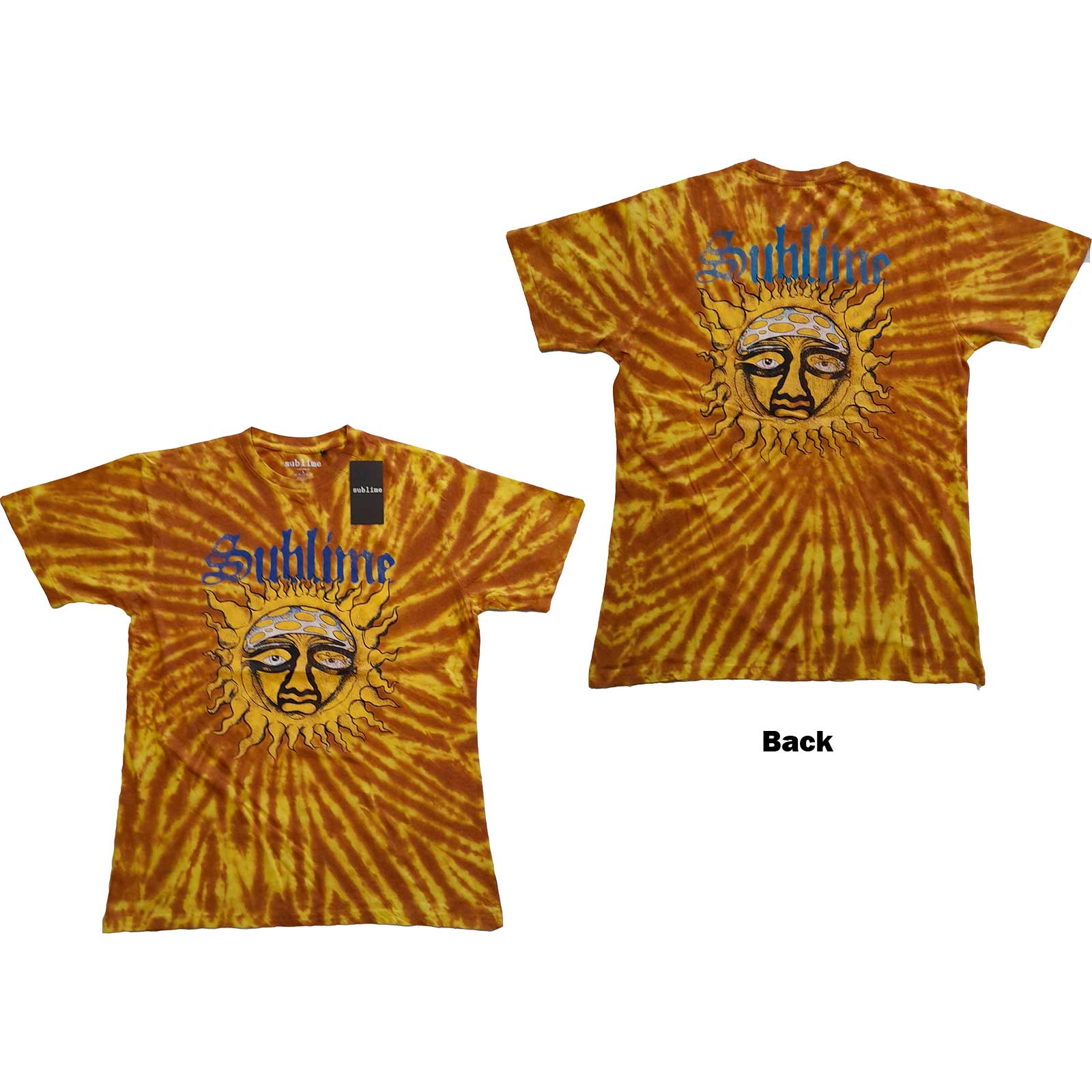 Image of Sublime T-shirt - Sun Face, Back Printed Rock Off